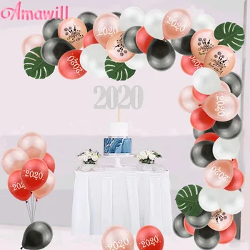 

Amawill 2020 Happy New Year Balloon Chain Arch Kit Cake Topper Artificial Turtle Leaves Birthday Wedding Christmas Decoration 8D