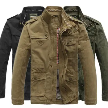 

New Men's Outdoor Autumn Cotton Blend Zipper Warm Coat Jacket Outwear Solid Color Casual Stand Collar Long Sleeve Fashion Trend