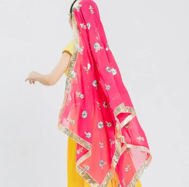 Индийский женский сари танец живота Leng Ha платок красивый большой удобный танцевальный шарф для поездок