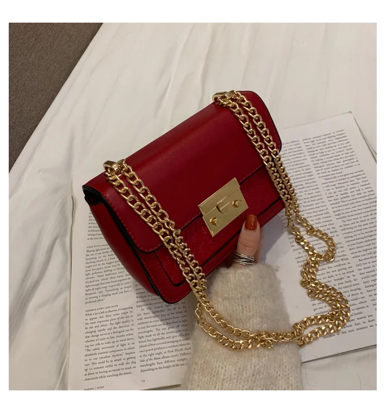 new fashion pig nose lock small square bag shoulder diagonal women's bag