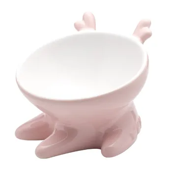

New Cute Pet Bowl Animal Series Little Deer Ceramic Cat Bowl Pet Bowls Puppy Kitten Pet Feeder Cat Dog Feeding Supplies