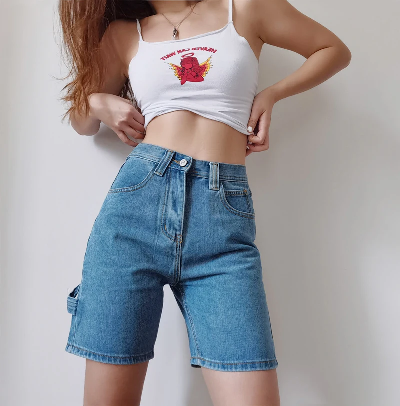 Denim Shorts With Hammer Loop Detail 