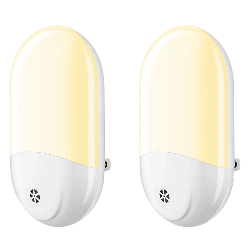 

2PCS LED Wall Plug-In Night Light Lamp with Automatic Light Sensor Soft Warm White / Electric Outlet Plug Nightlight for Bathroo