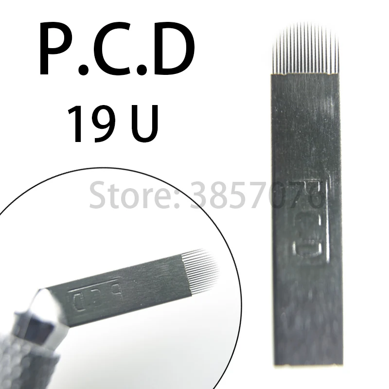 Твердый PCD 19 Pin U shape laminas Перманентная вышивка макияж бровей лезвия татуировки ручная игла для ручка для микроблейдинга