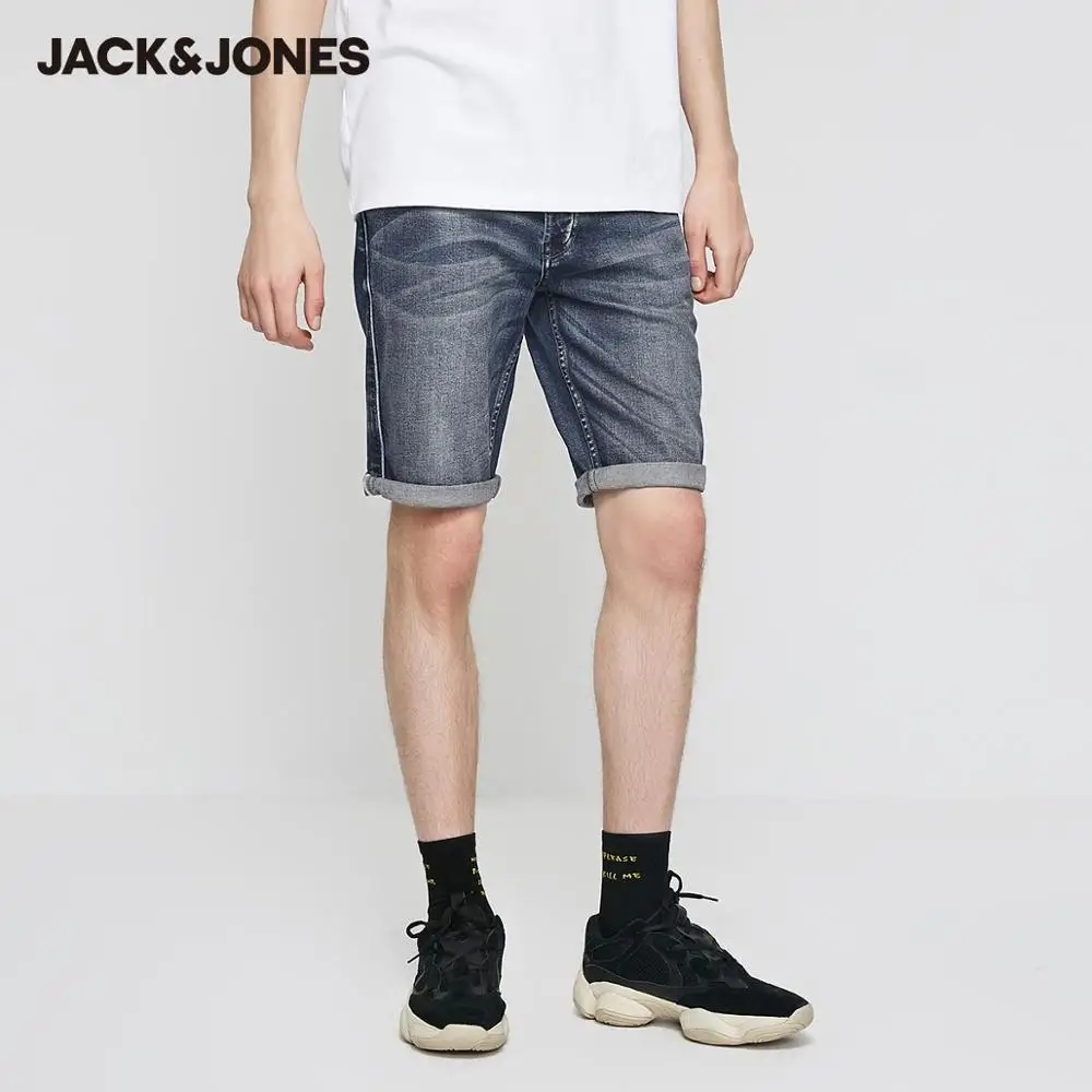 Джинсовые шорты Jack & Jones мужские до колена базовые штаны из хлопка свободного кроя