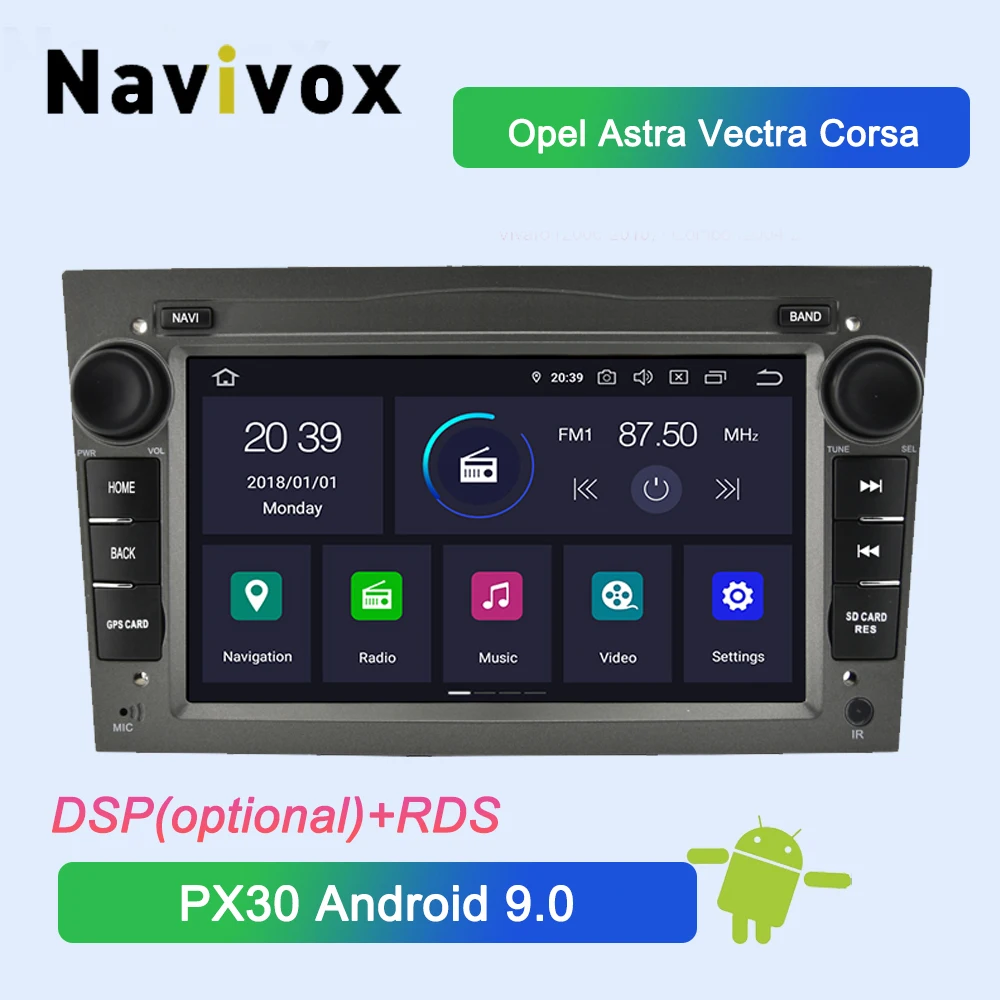 Navivox 2 Din Android 9 0 автомобильный DVD GPS для Opel Vauxhall Astra Zafira Meriva Vectra Antara Corsa Agila 7 &quotGPS радио