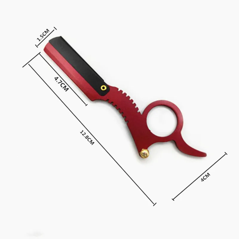 Профессиональная Бритва для парикмахерской с прямым краем, классическая домашняя Бритва для путешествий, бритва для бороды, бритва из нержавеющей стали 4 цвета - Цвет: red