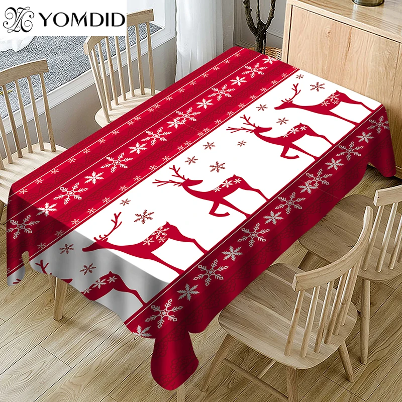 Yomdid рождественские скатерти с 3D рисунком колокольчика, скатерти для пикника, пыленепроницаемые скатерти, вечерние скатерти для дома, рождественские украшения, скатерть