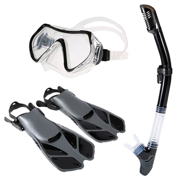

TOP!-Snorkeling Goggles Combo Set Anti-Fog Goggles Mask Snorkel Tube Fins Swimming Fins Dry Top Snorkel Quick Dry Gear Bag