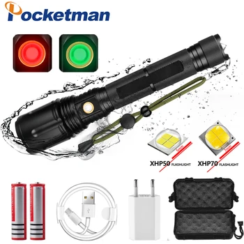 

7500LM Powerful LED Flashlight XHP70.2 Rechargeable Torch XHP50 USB Zoom Lantern XHP70 Hunting Lamp Fishing Use 26650