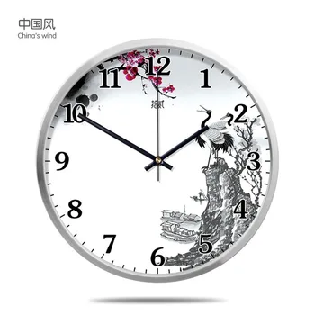 

Living Room Creative Hanging Clock Ink Chinese Style Clock Simple Clock Bedroom Chinese Style Clock Mute Personality Circular