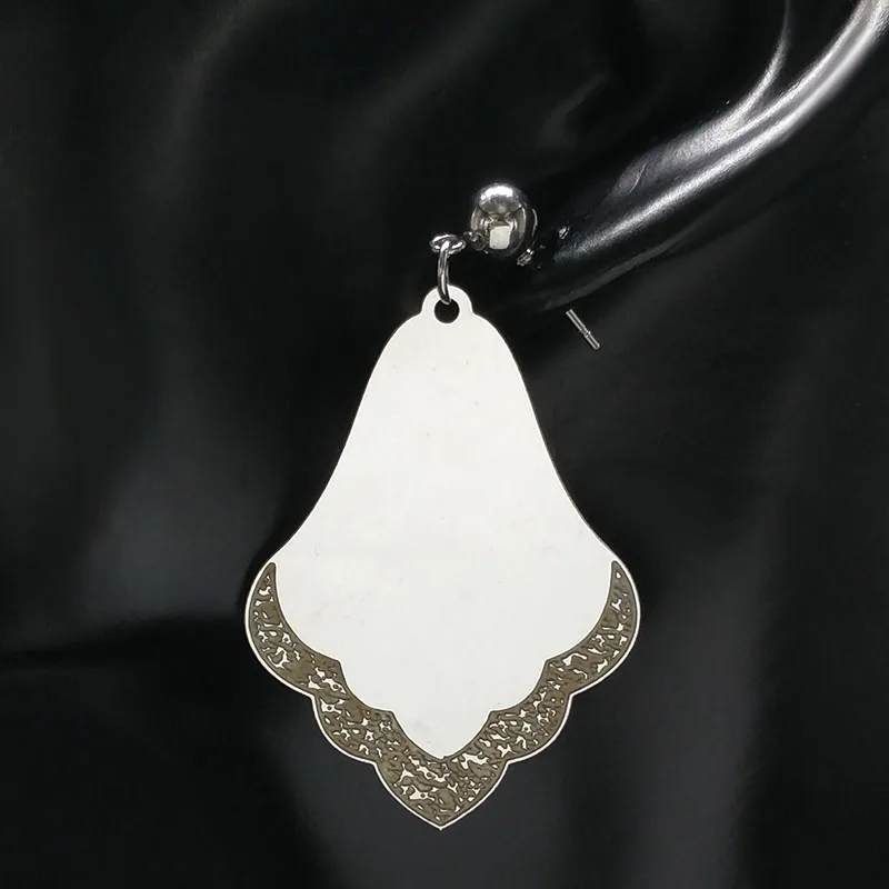 2021 Fashion Flower petal Earring Women Jewelry Stainless Steel Earrings Silver Color Jewellery aretes de mujer E1665S04 | Украшения и