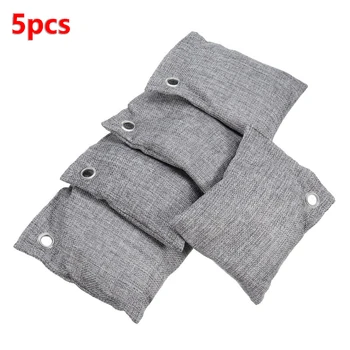 

5pcs Natural Bamboo Charcoal Air Purifying Bag Freshener Activated Carbon Polyester Linen Bag High Quality