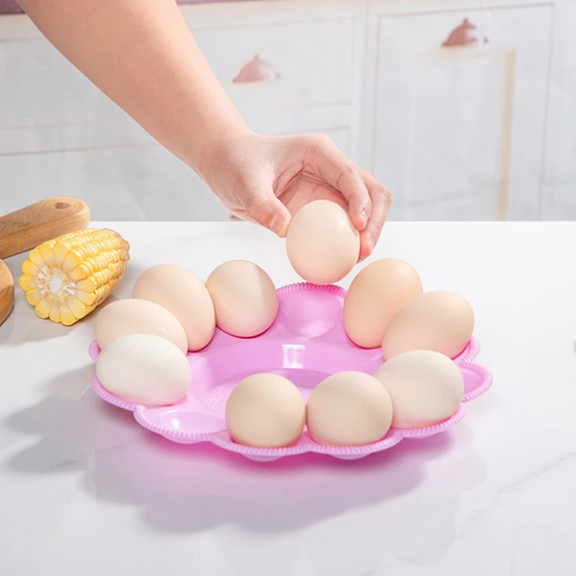 4pcs 12 Grids Egg Holder Trays Creative Plastic Egg Shelf Case Organizer  Refrigerator Egg Racks Container Random Color - AliExpress