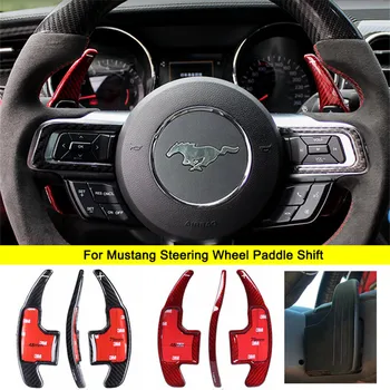 

Car Accessories Carbon Fiber For Ford Mustang Steering Wheel Shift Paddles Extension Shifters Gear kit 2016 2017 Car-styling