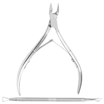 

1 Set/2pcs Useful Stainless Steel Manicure Tools Pratical Dead Skin Scissors Cuticle Trimmer Nippers Pusher
