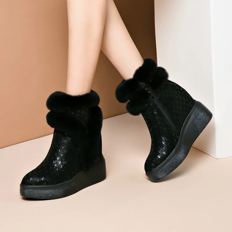 ASUMER/ г., Новое поступление, замшевые кожаные ботильоны женские модные теплые снежные сапоги сладкие женские туфли на танкетке