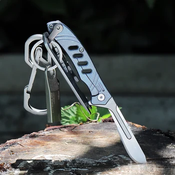 

Tiartisan Newest Titanium metal folding knife portable fruit peeling knife Multifunction Tools Knife Clip Outdoor Survival Knife