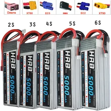 HRB FPV 450 500 7,4 V 11,1 V 14,8 V 18,5 V 22,2 V 5000mAh 50C 100C 2S 3S 4S 5S 6S LiPo батарея для Traxxas автомобиля вертолета лодки