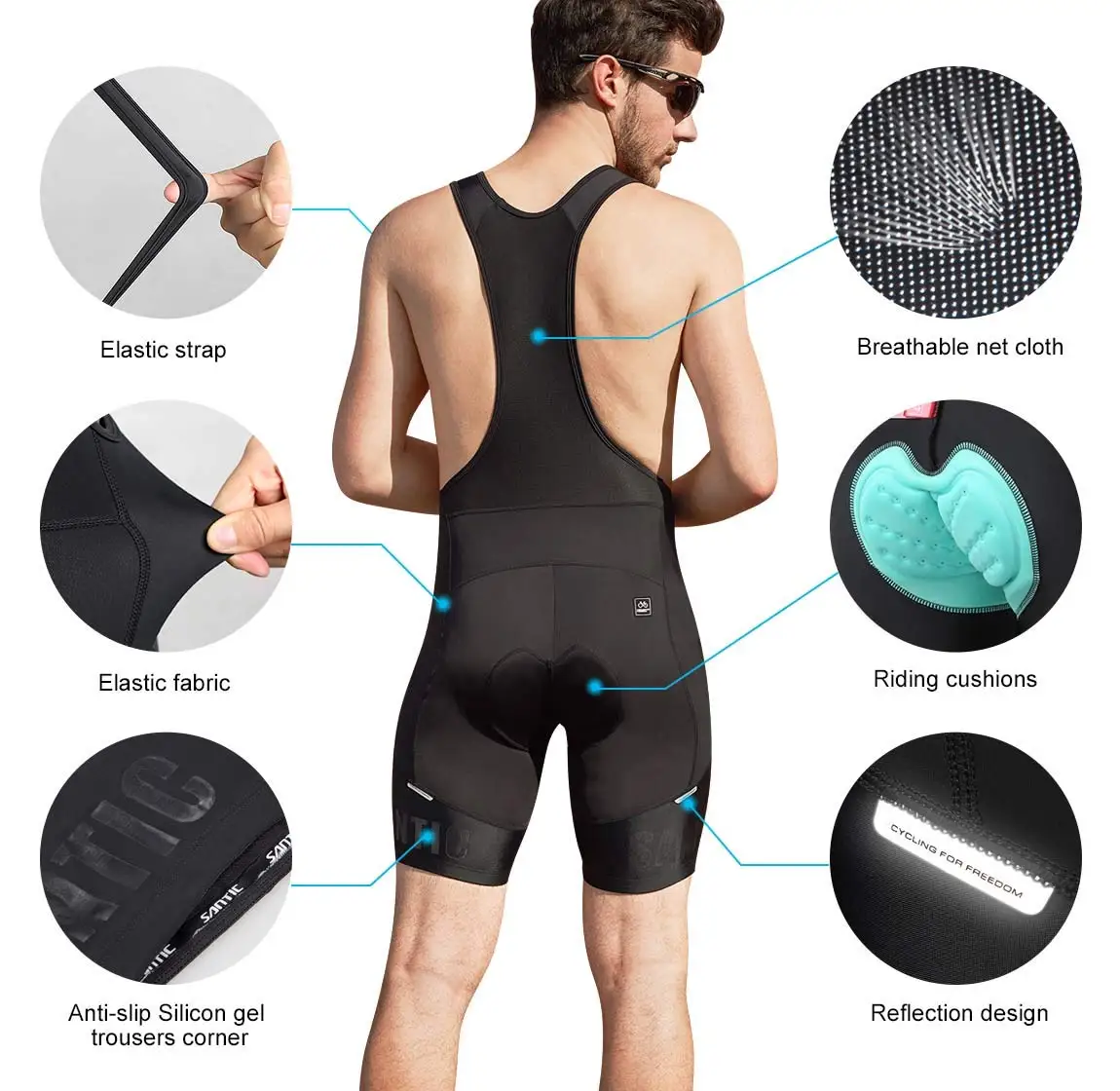 Men Cycling Bib Shorts Summer 4D Padded Cycling MTB Shorts Summer Road Bicycle Bottom Middle-distance Riding cycling bib shorts cycling shorts