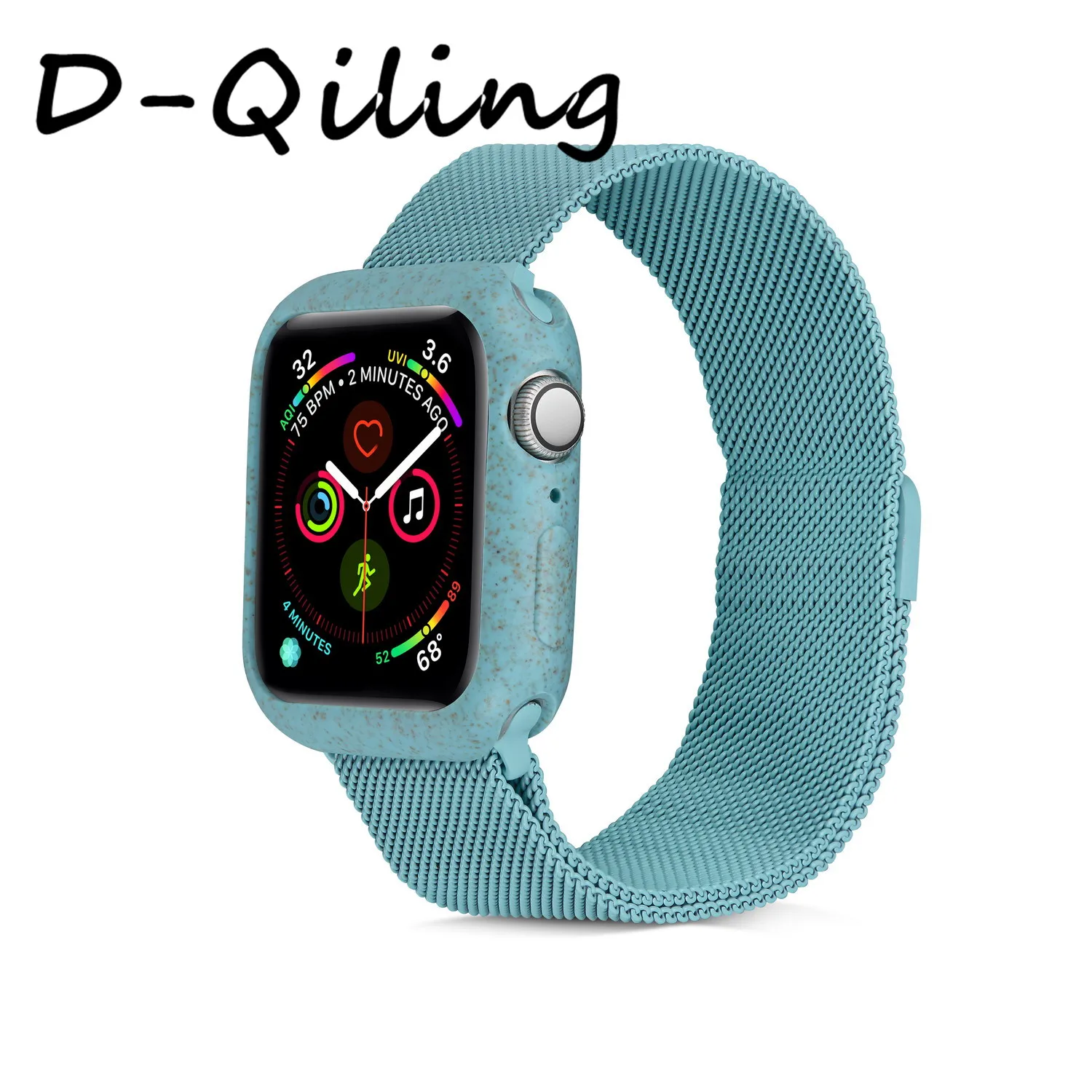 D-Qiling чехол для Apple Watch 4 5 3/2/1 40 мм 44 мгновенной проявки Macaroon чехол для наручных часов iWatch серии 4-5, 2, 3, ремешок 42 мм, 38 мм