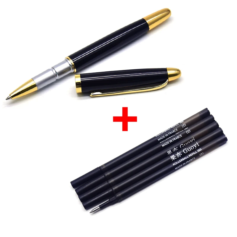 Black-5 Black refill CCCAGYA A101 пятицветная металлическая качественная гелевая ручка для обучения офисный школьный канцелярский подарок ручка& Отель бизнес Шариковая ручка для письма - Цвет: Black-5 Black refill
