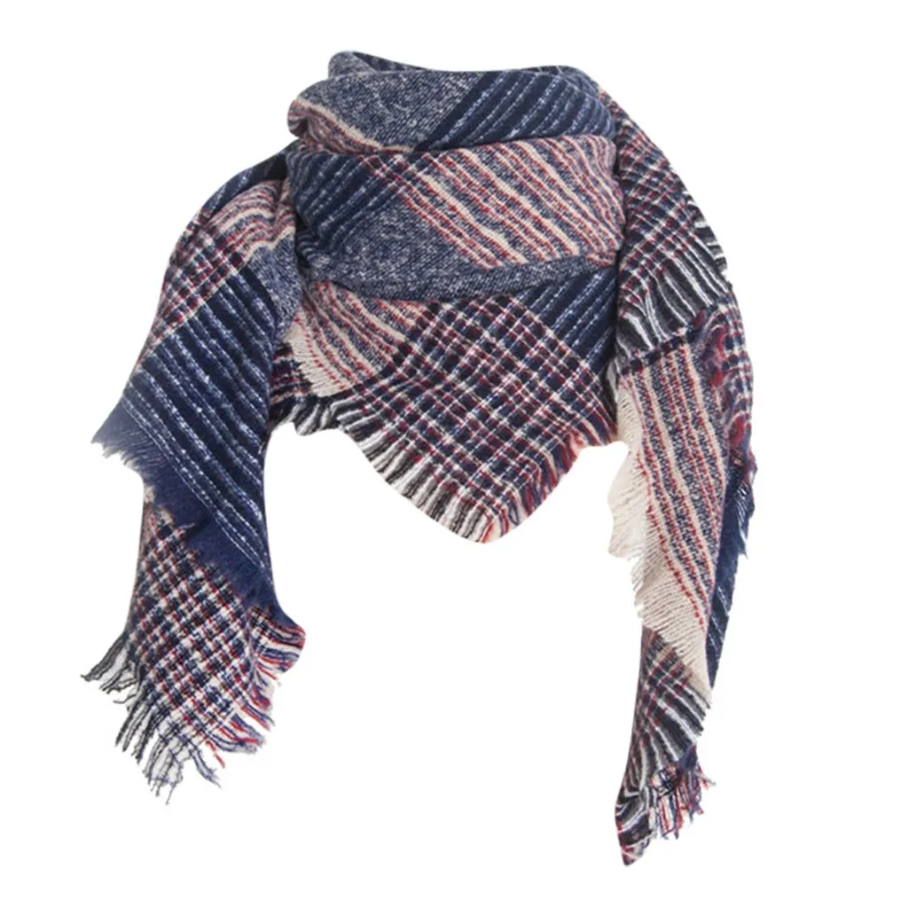 A Новинка, весенний зимний шарф для женщин, клетчатые теплые кашемировые шарфы, верхняя одежда, женские шали, пашмины, Дамская бандана, накидки, одеяло - Цвет: A