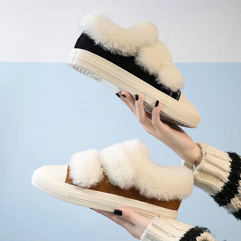 Зимняя теплая обувь; zapatos de mujer; Модные женские кроссовки из натуральной кожи с перекрестной шнуровкой; chaussure; женская обувь на меху