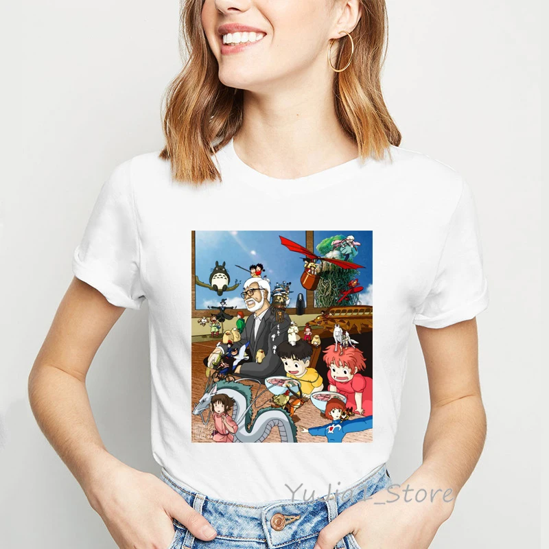 Футболка totoro Spirit Out camiseta mujer Studio Ghibli женская футболка с японским рисунком аниме женская футболка Miyazaki Hayao