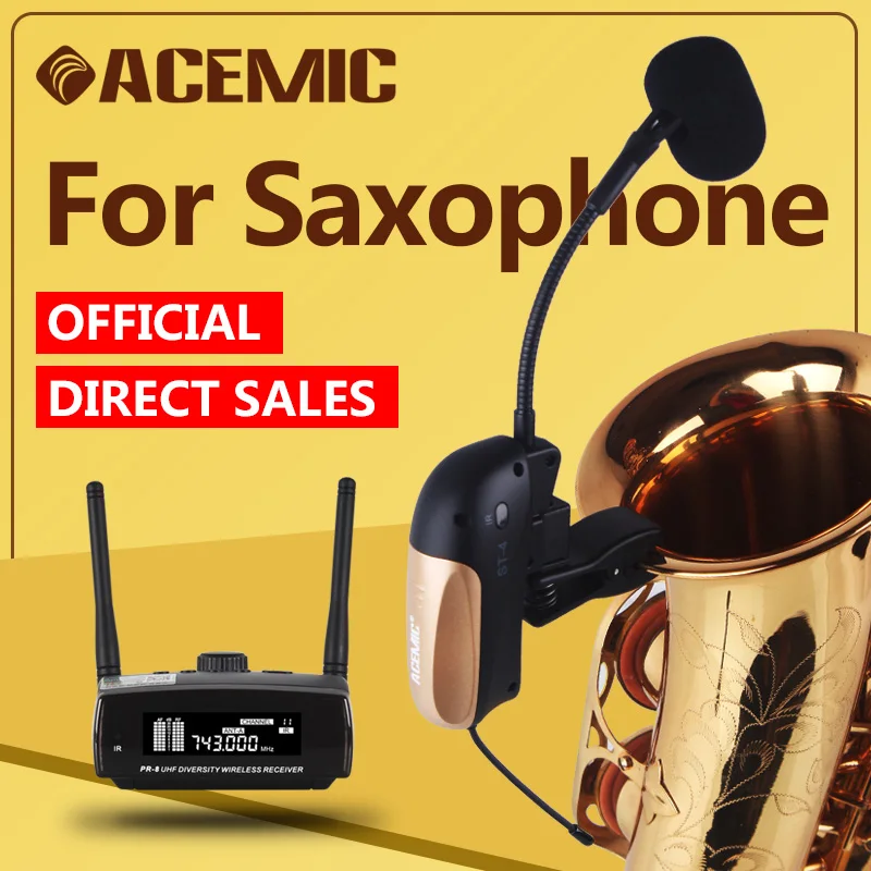 

Free shipping wireless microphone for saxophone saxo mic 100meters Professional stage performance saxophone wireless system
