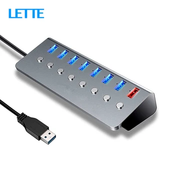 

Aluminum Alloy 8-port USB3.0 Splitter 7 Port Computer Extended USB HUB 1 Port Fast Charging Adapter External 5V3A Power Supply