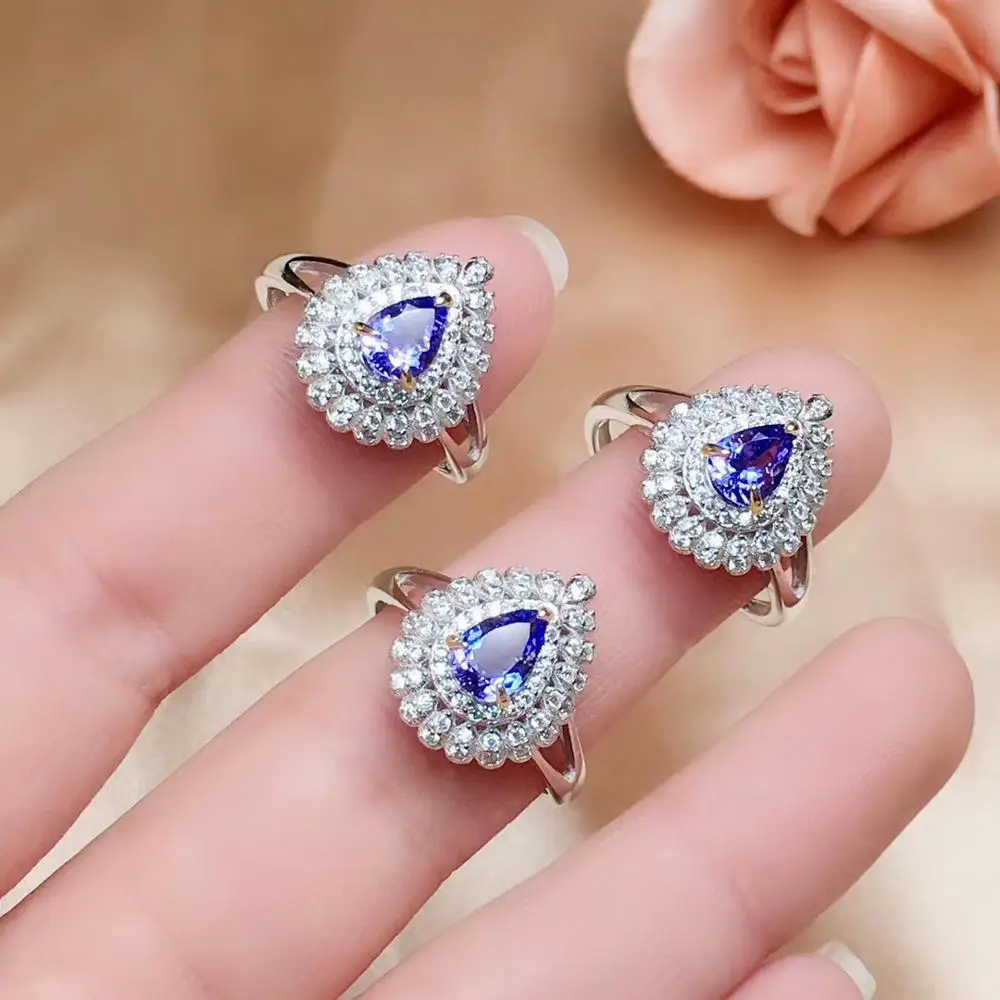 Engagement Best Gift Tanzanite Ring 925 sterling silver Fine jewelry New  Design Natural and Real Tanzanite Ring - AliExpress