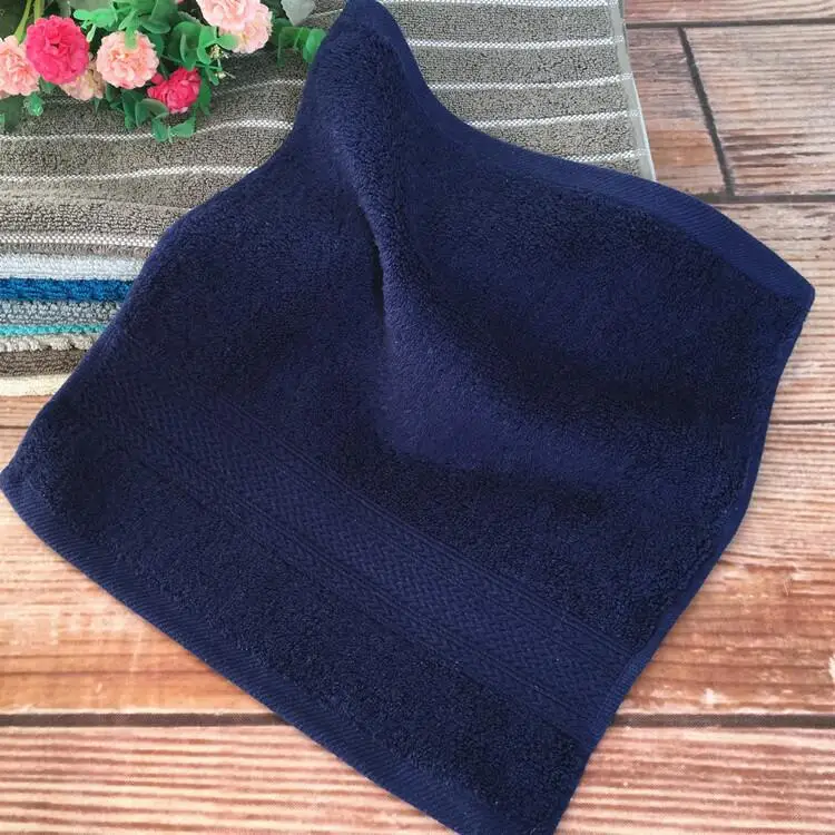 

Europe And America Small Tower Soft Untwisted Yarn Plain Color Thick Cotton Wipe Her Face Hand Towel Kerchief 35*35