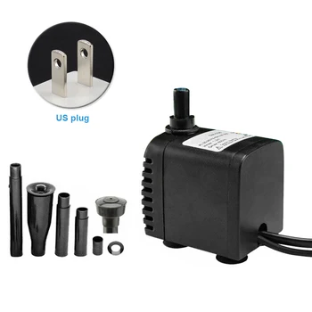 

Home Portable Aquarium Fish Tank Submersible Water Pump Low Noise With LED Light Spout Fountain Pond Hydroponic Flow Adjustable