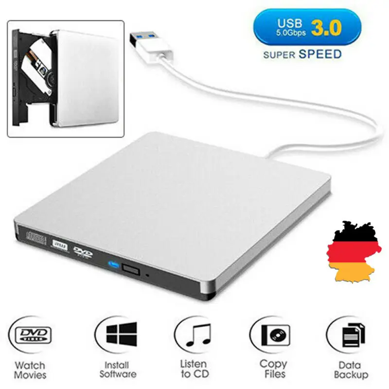 Внешний DVD привод USB 3,0 внешний мобильный оптический привод ноутбук DVD-RW DVD/CD для ноутбука MacBook