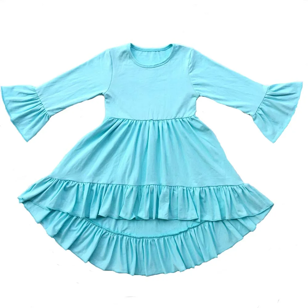 21 цвет; осеннее хлопковое платье для девочек с длинными рукавами; украшение с рюшами; однотонная Одежда для маленьких девочек; платье принцессы в Стиле Смокинг