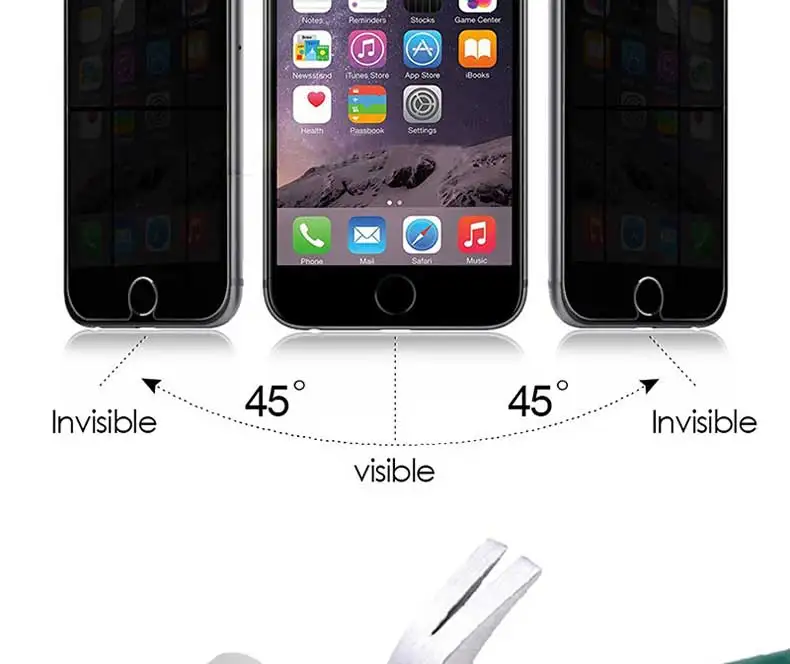 Антишпионское закаленное стекло для iPhone 7, 8, 6, 6S Plus, защита для экрана для iPhone X, XR, 11 Pro, Xs, Max, защитное стекло, пленка