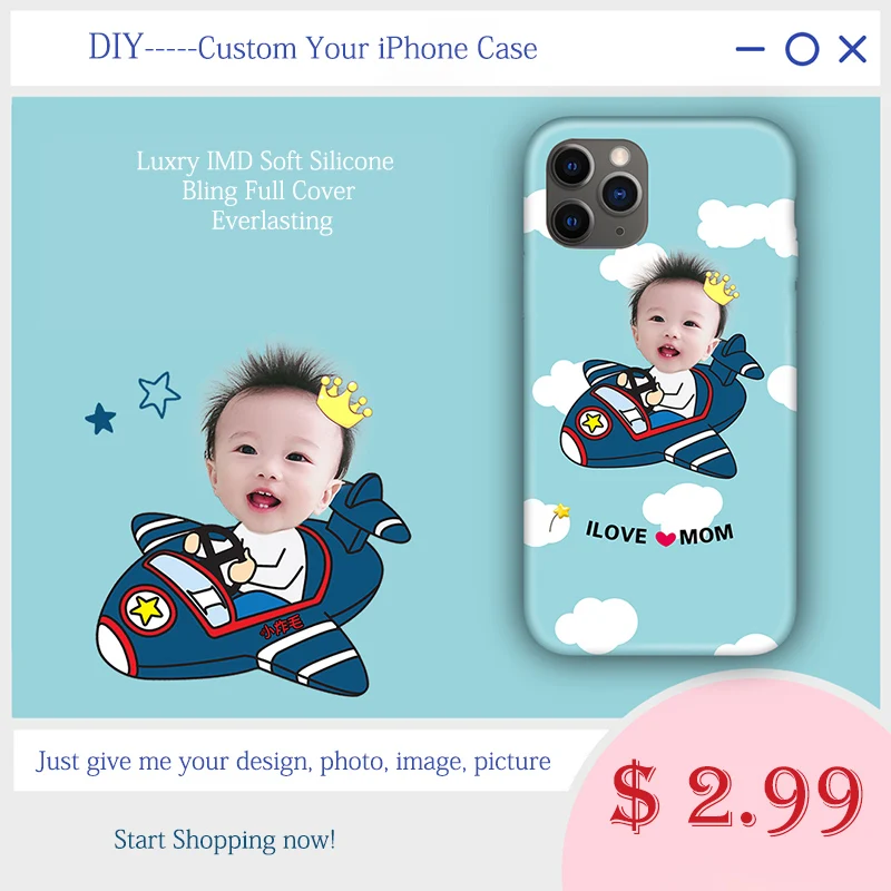 DIY Your Case For Apple iPhone Customize Personalize Family Wedding Company Baby Name Logo Unique Couple Picuture Photo Design |
