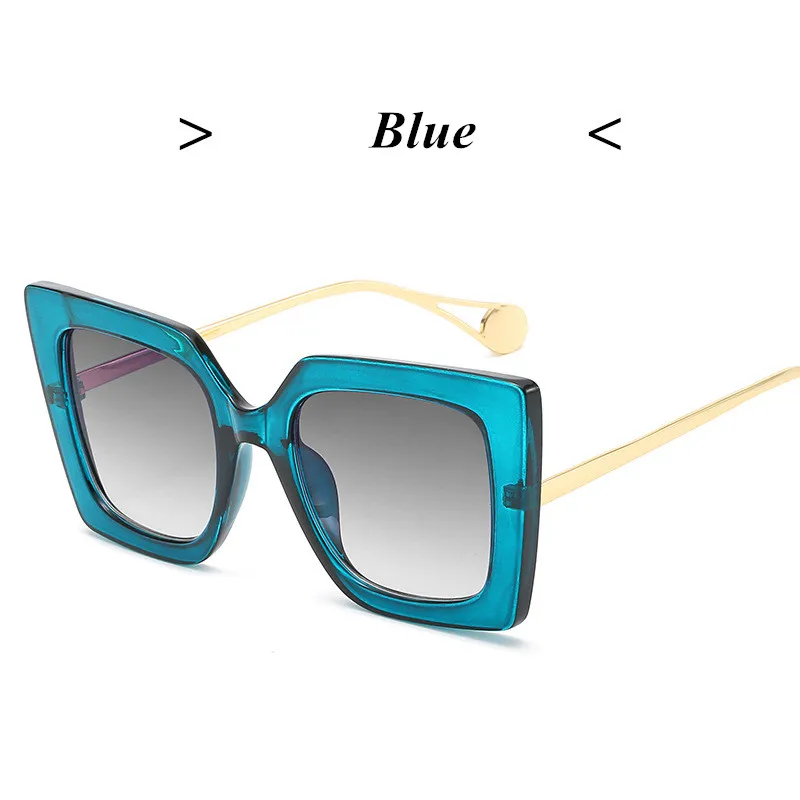 Новые модные брендовые дизайнерские квадратные женские солнцезащитные очки, классические ретро мужские роскошные уличные спортивные солнцезащитные очки, трендовые товары - Цвет линз: Blue