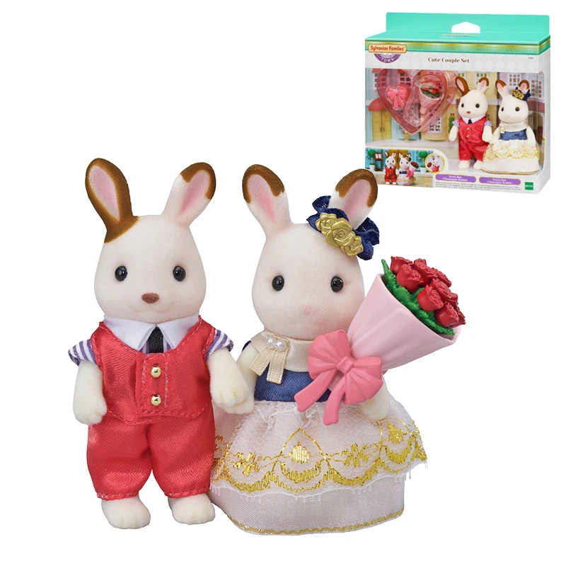 S01 Sylvanian Families кукольный домик пушистый город серия милые пары набор из 2 предметов кролик фигурка кукла подарок для девочки