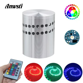 

RGB LED Wall Lights Decor Spiral Hole 3W Dimmable Loft Wall Lamp Sconce Fixture 220V 110V AC Modern Bedroom Stairs Home Lighting