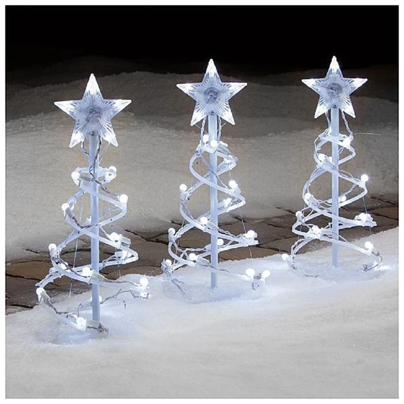 24/18cm Light Glowing Star Tree Topper Decor LED Ornament Christmas Tree Star Topper Decorations Fairy Light with Battery Box