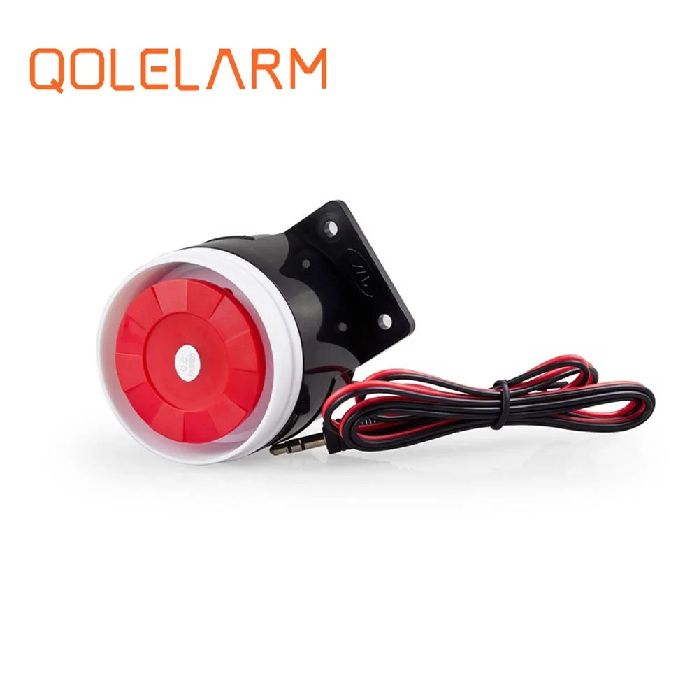 Qolelarm 12/25pcs each lot Mini Wired Siren6-12v Sound Alarm 115db Sound Siren Home Security Alarm System