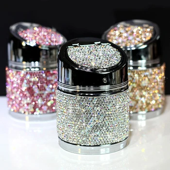 

Portable Multifunction Diamond Home With Lid Ashtray For Car Auto Accessories Decoration