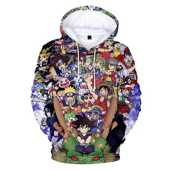 

3 To 13 Years Anime NARUTO / ONE PIECE / DRAGON BALL Printed Hoodie Harajuku Long Sleeve Sweatshirt Pullover Jacket Coat Clothes