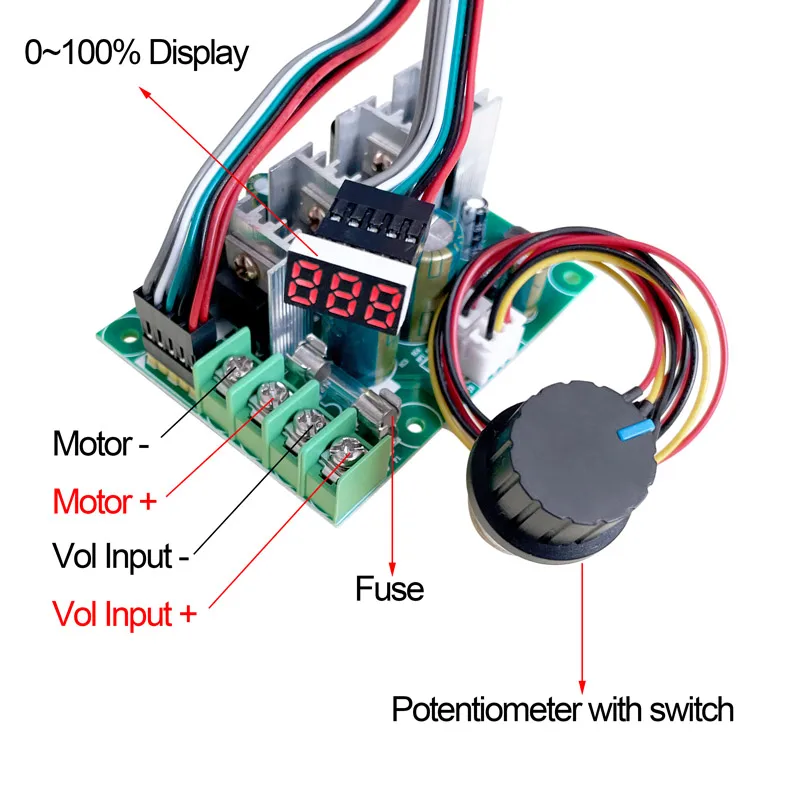 Digital display PWM speed controller 30A DC motor 0~ adjustable drive module Input 12V 24V