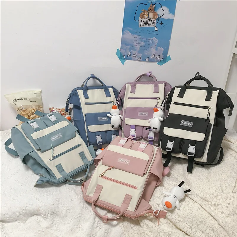 Girl New Cute Waterproof Travel Female Rucksack  Nylon Mommy Bag Ladies Kawaii Backpack Fashion Women Laptop Trendy College Bags