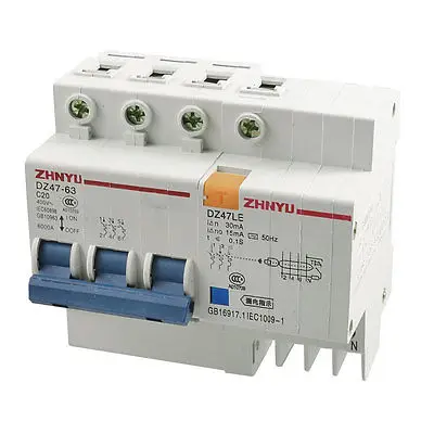 AC 400V 20A защита от перегрузки ELCB замыкание утечки 3P+ N