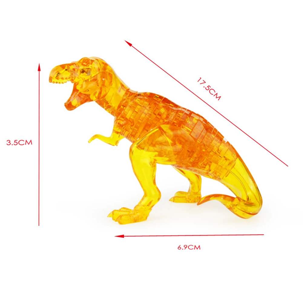 Полностью переплетенные кусочки кристаллических пазлов 3D динозавр модель животного хрустальные Пазлы DIY строительные блоки Развивающие