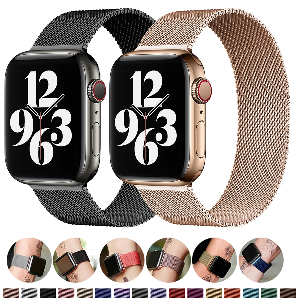Ремешок для Apple watch band 44 мм 40 iWatch 42 38 металлический браслет из нержавеющей стали с